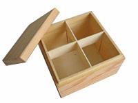 small wooden box with divider